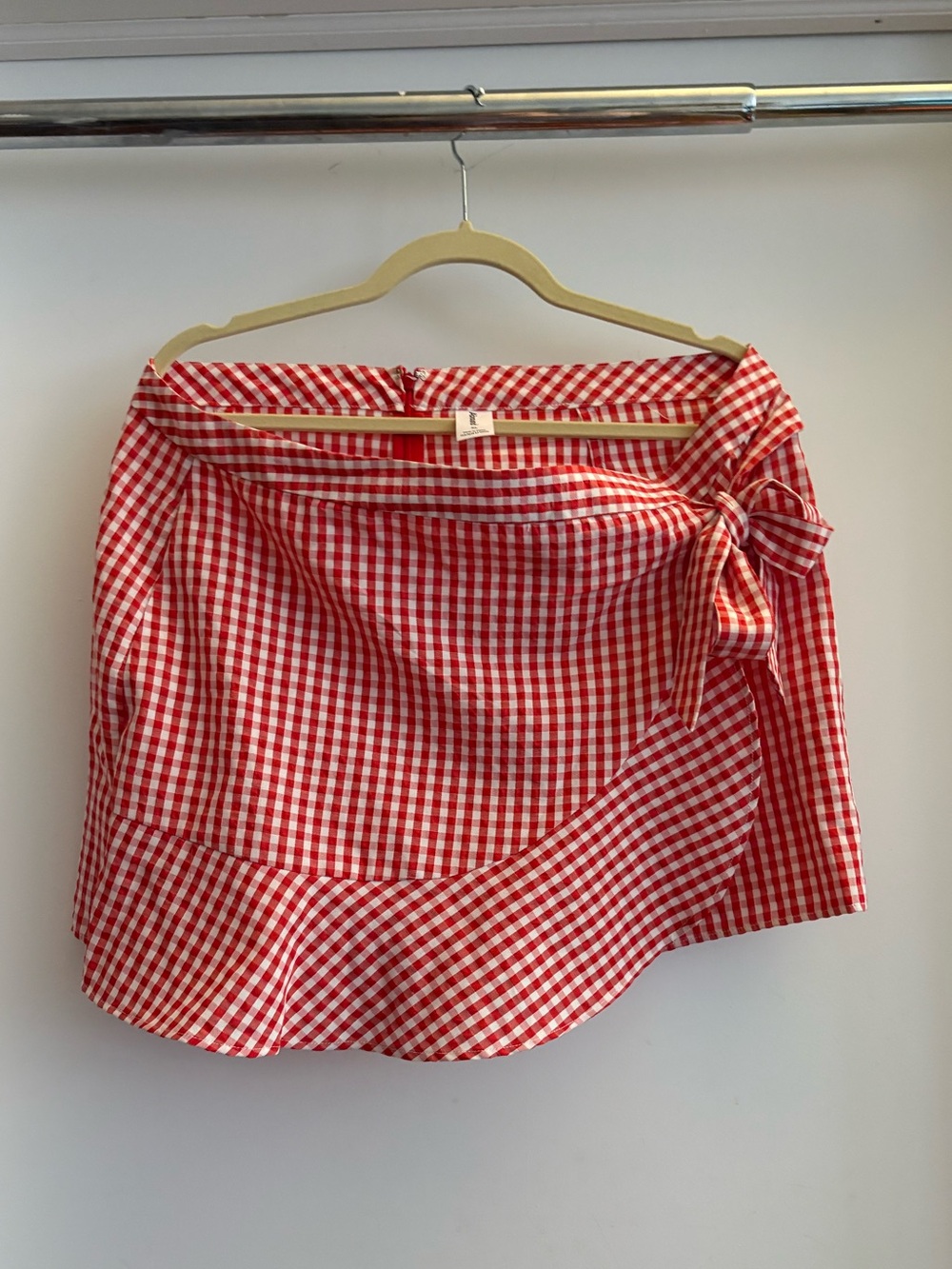Abound Red and White Gingham Mini Skirt
